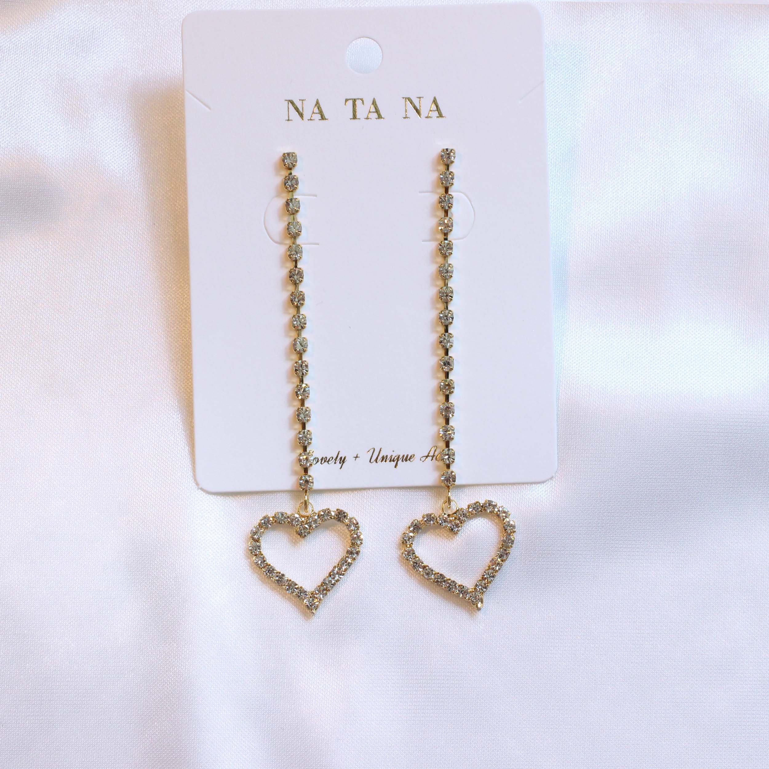 Simple Cubic Heart Drop Earrings Spinning Antique 