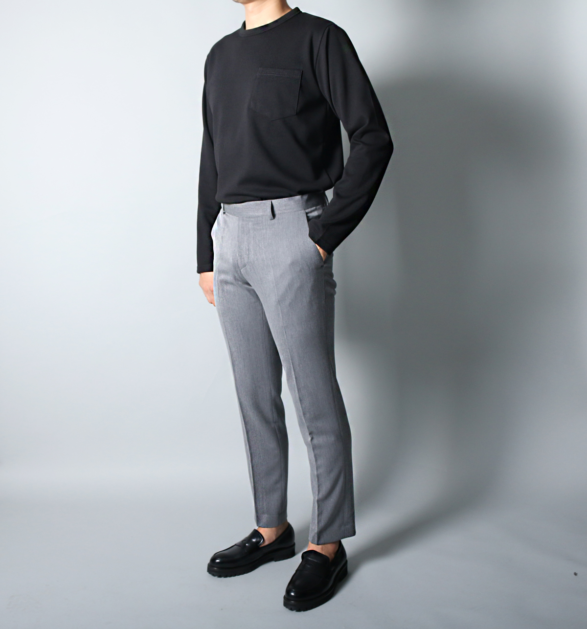 New Men's Pants Men's Slim Fit Obi Slacks Bl