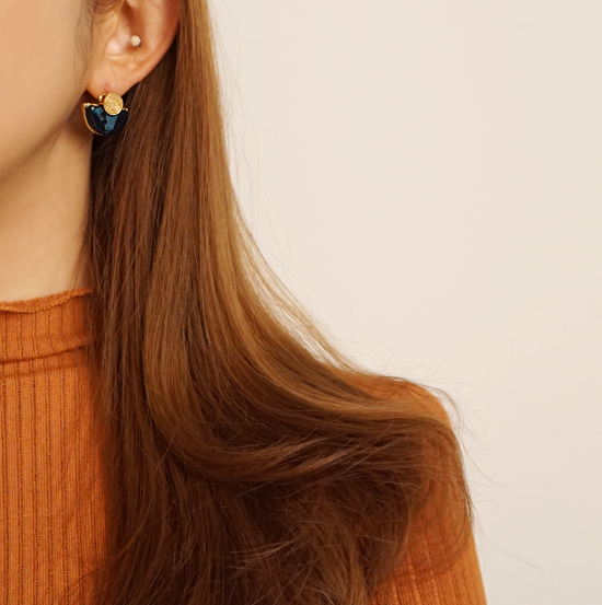 Roussele Hommage Marble Earrings Silver Earrings P