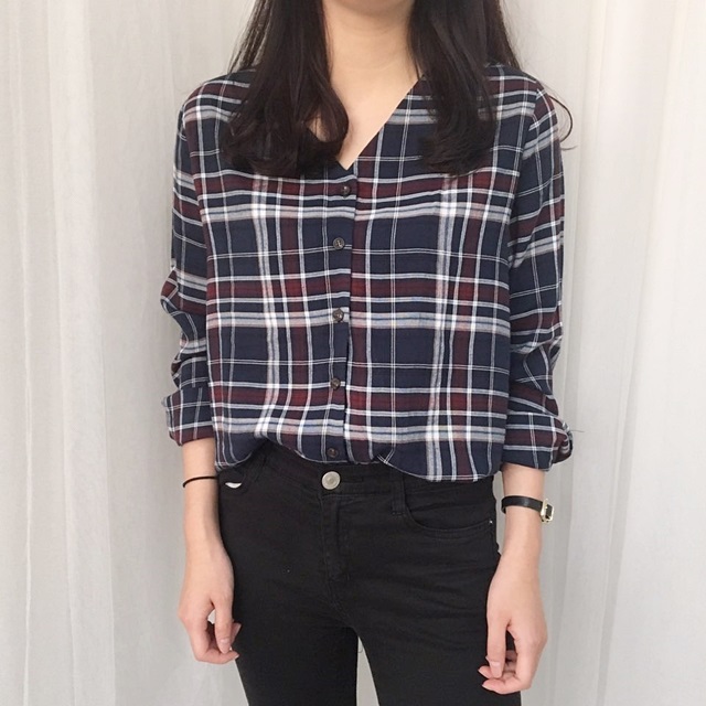 NEW FASHION LADY GIRL Blouse Loose Puff V Neck Che