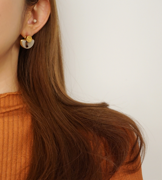 Roussele Hommage Marble Earrings Silver Earrings P