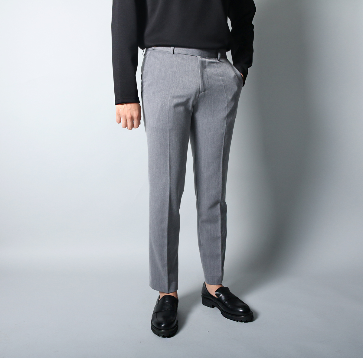 New Men's Pants Men's Slim Fit Obi Slacks Bl