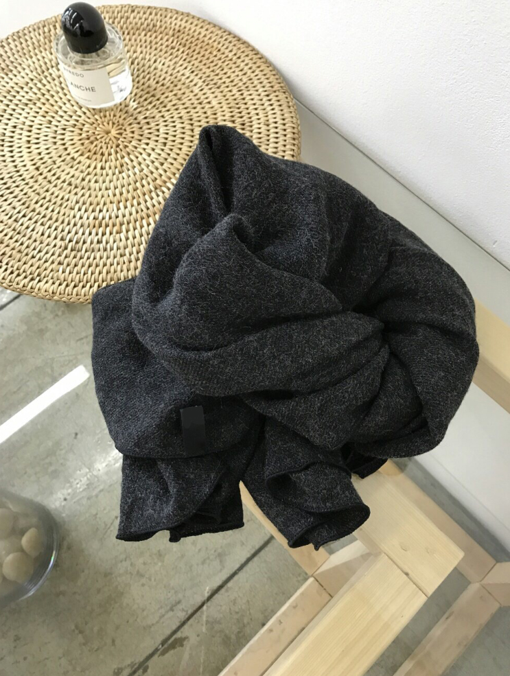 Wool muffler Daily Beige Autumn simple solidarity 