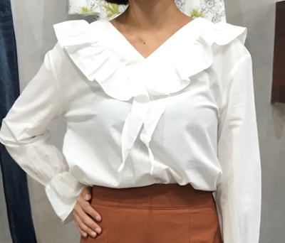 NEW FASHION LADY GIRL Blouse Fall Ruffle V Neck