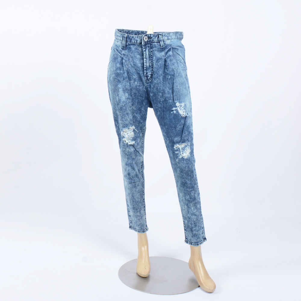Women Jeans Pants Vintage Diswashed Exhaust Pants 