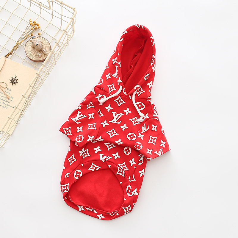 NEW DOG FASHION LV Supreme Collaboratory Hoodie Do
