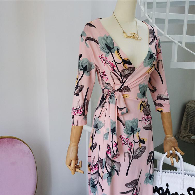 New Women Dress goddess flower wrapped dress bohem