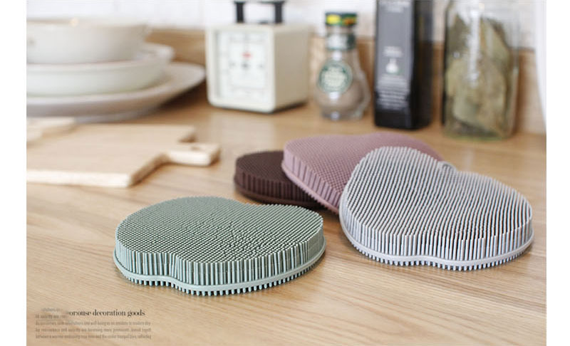 Scrubber Dish Washing Apple Silicone scrubbing bru