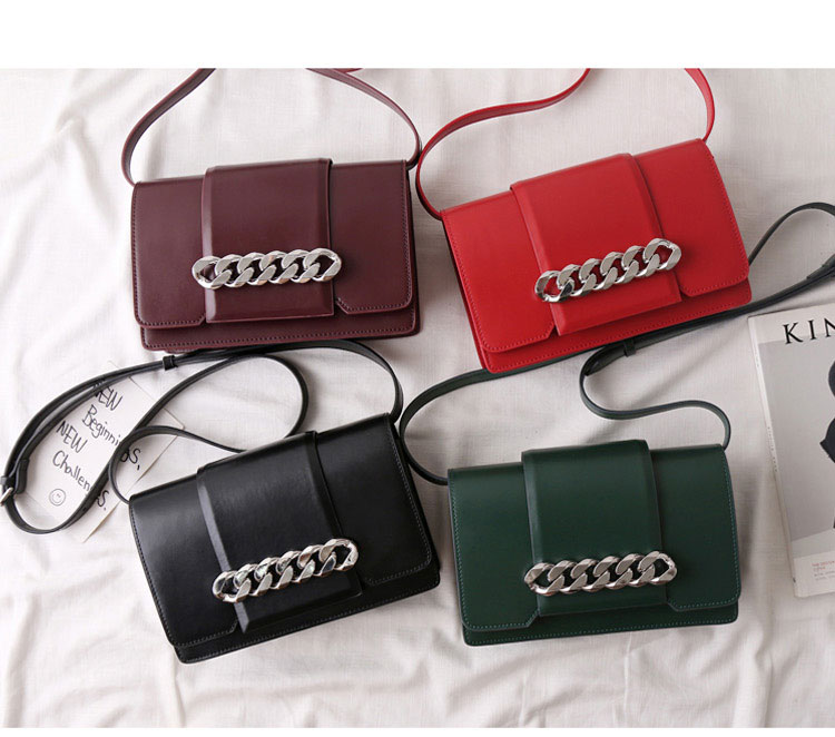 New chain decorated mini cross cowhide leather, bl