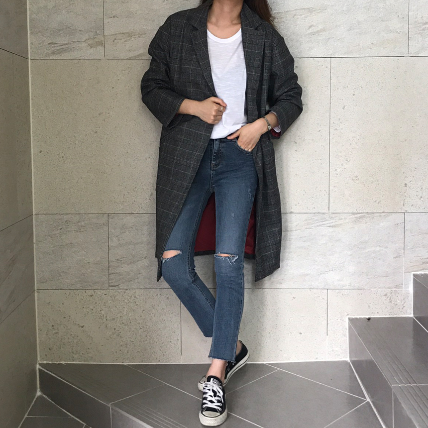 Women Jeans Pants Part 8 Kneeling Cutting Date Jea