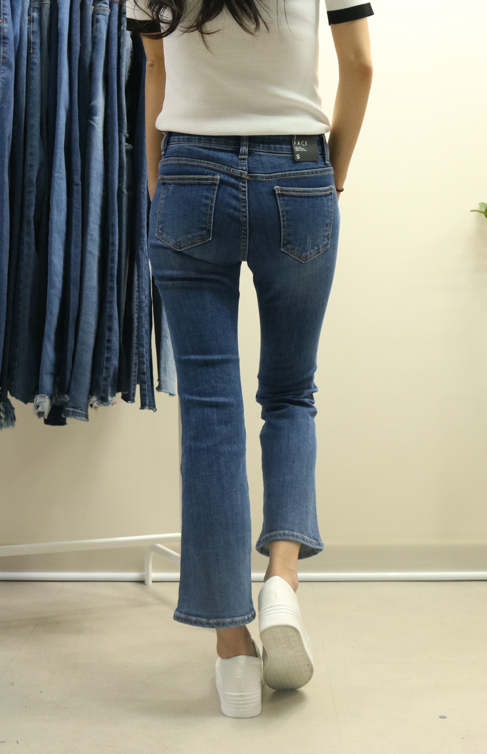 Women Jeans Pants Autumn Semi-Boot Cut Jeans Pants