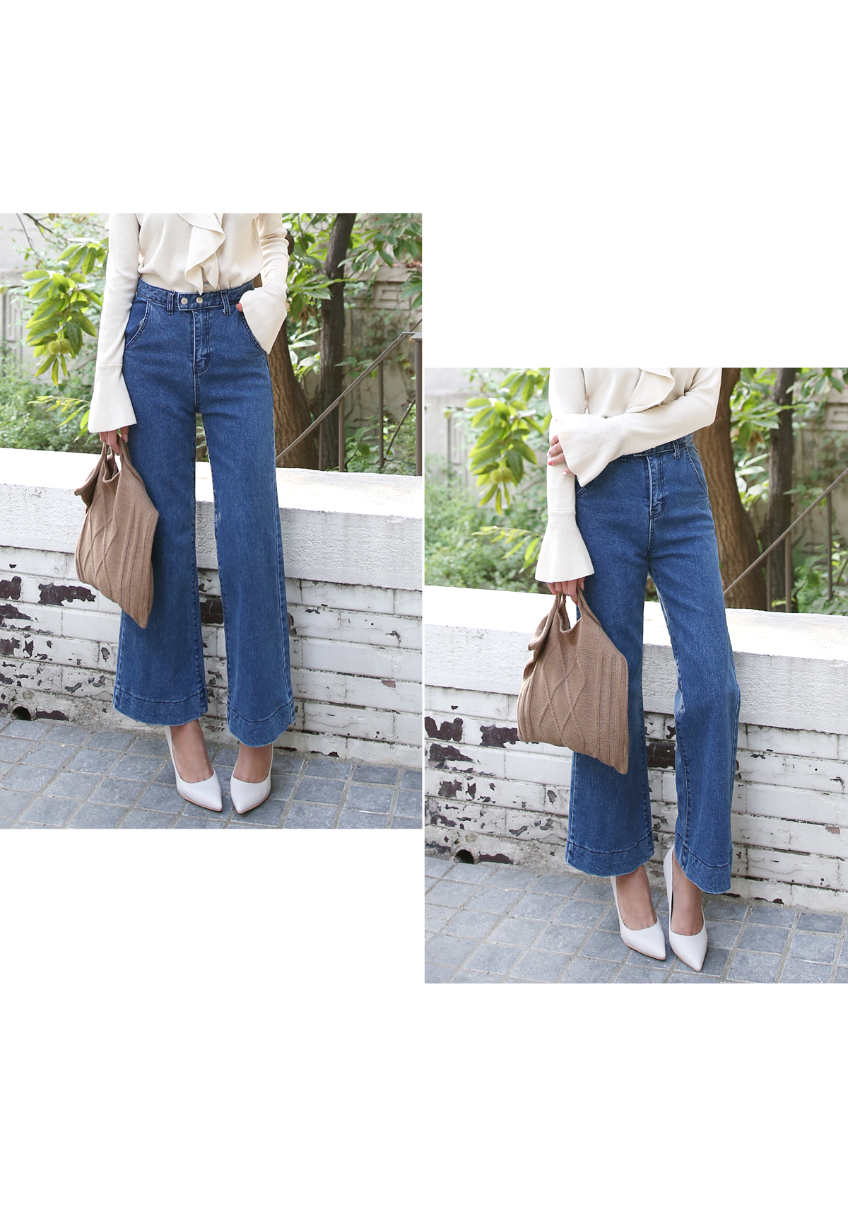 Women Jeans Pants High waist wide boots cut jeans 