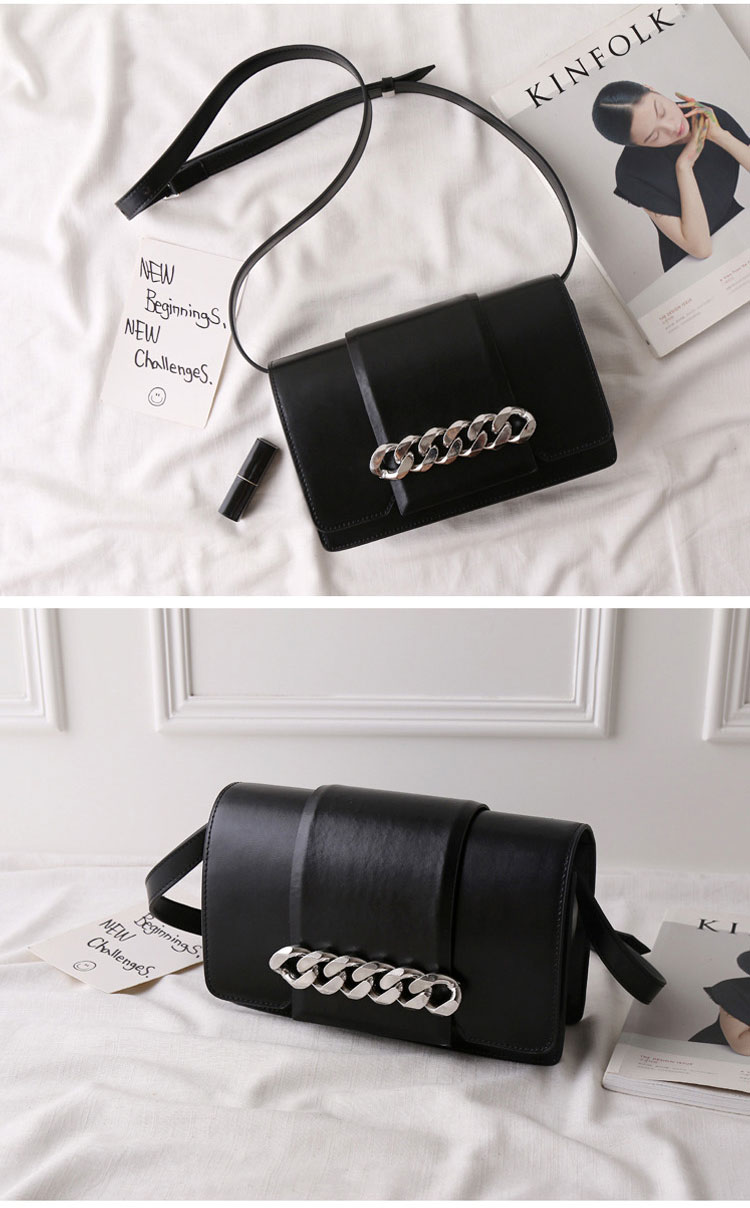 New chain decorated mini cross cowhide leather, bl