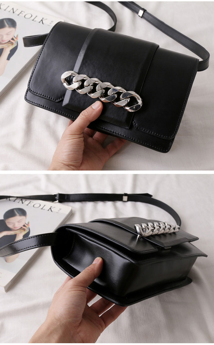 New chain decorated mini cross cowhide leather, bl