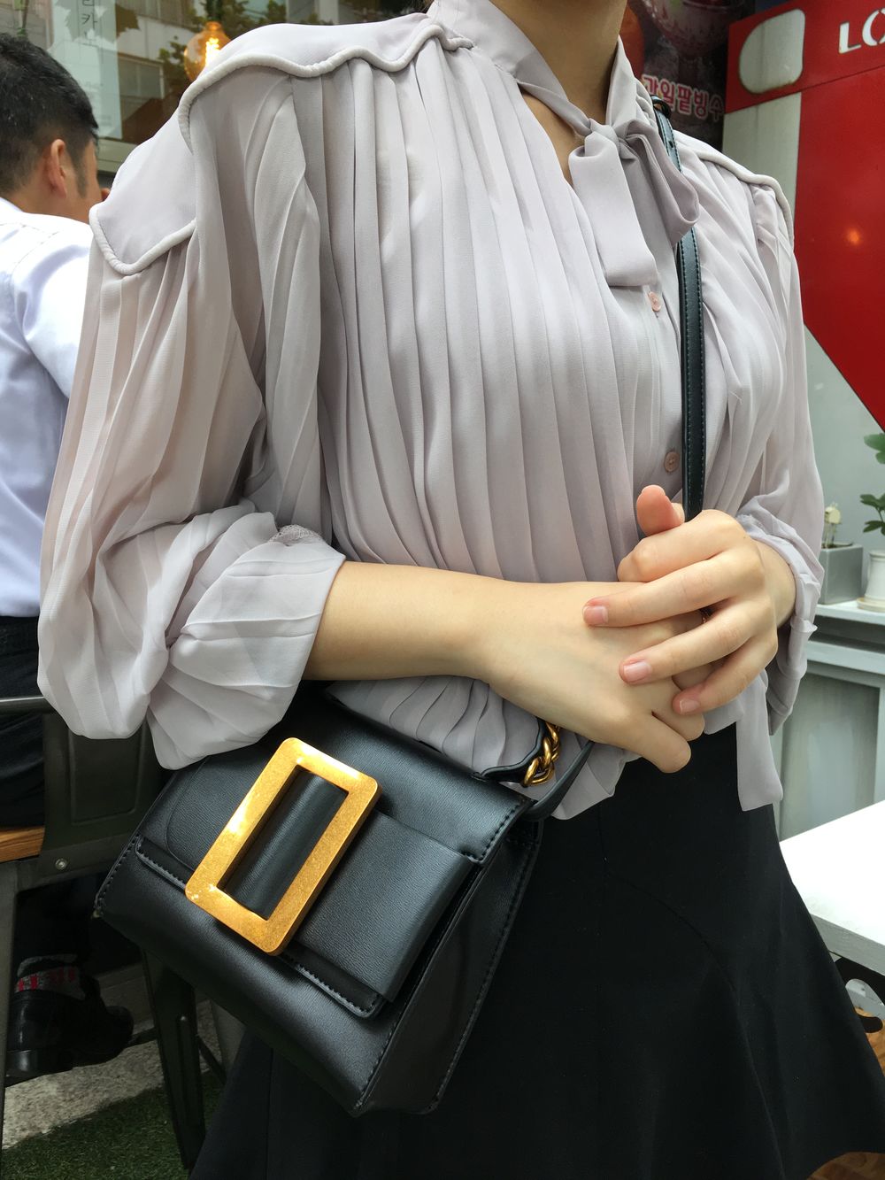 New Big Buckle Mini Cross Bag Casual Chain Back Ba