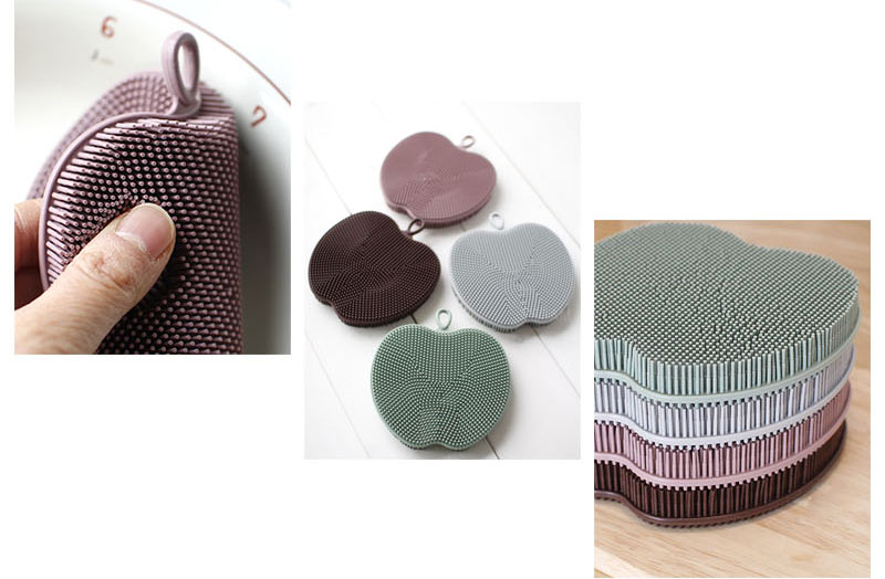 Scrubber Dish Washing Apple Silicone scrubbing bru