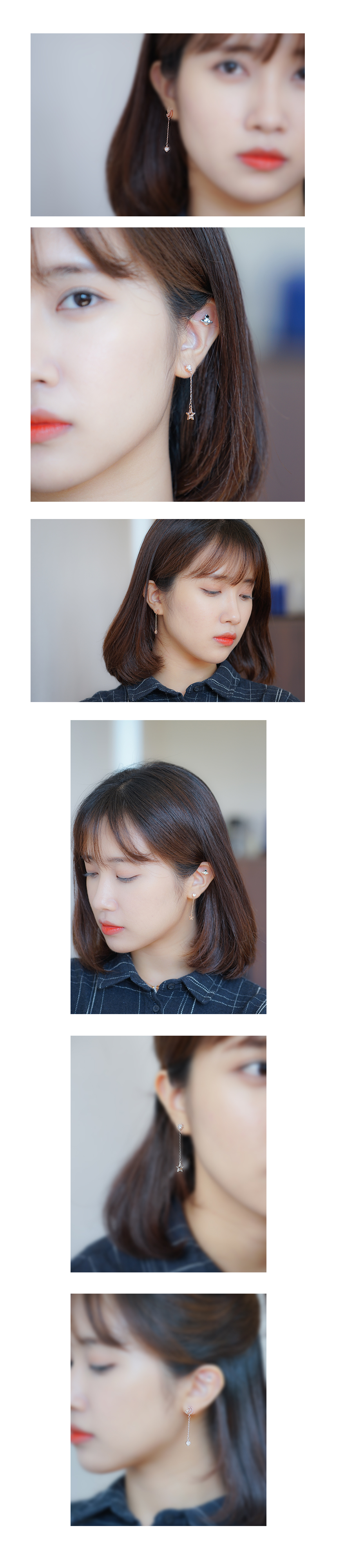 Moon Star, Moon, and Heart Drop Earrings Women'