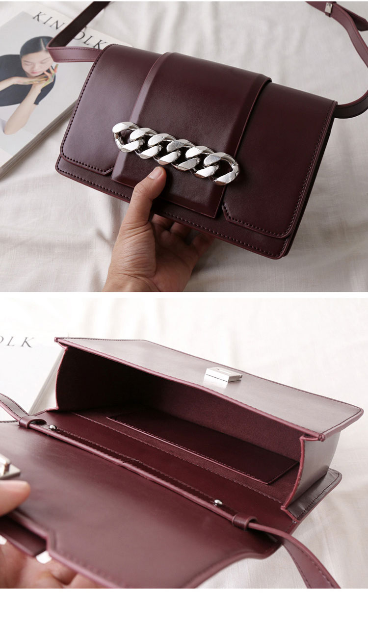 New chain decorated mini cross cowhide leather, bl