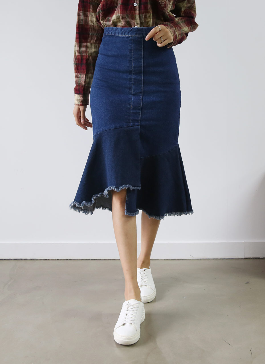 Denim Skirt # Style J-to-Order Congestion Colored 
