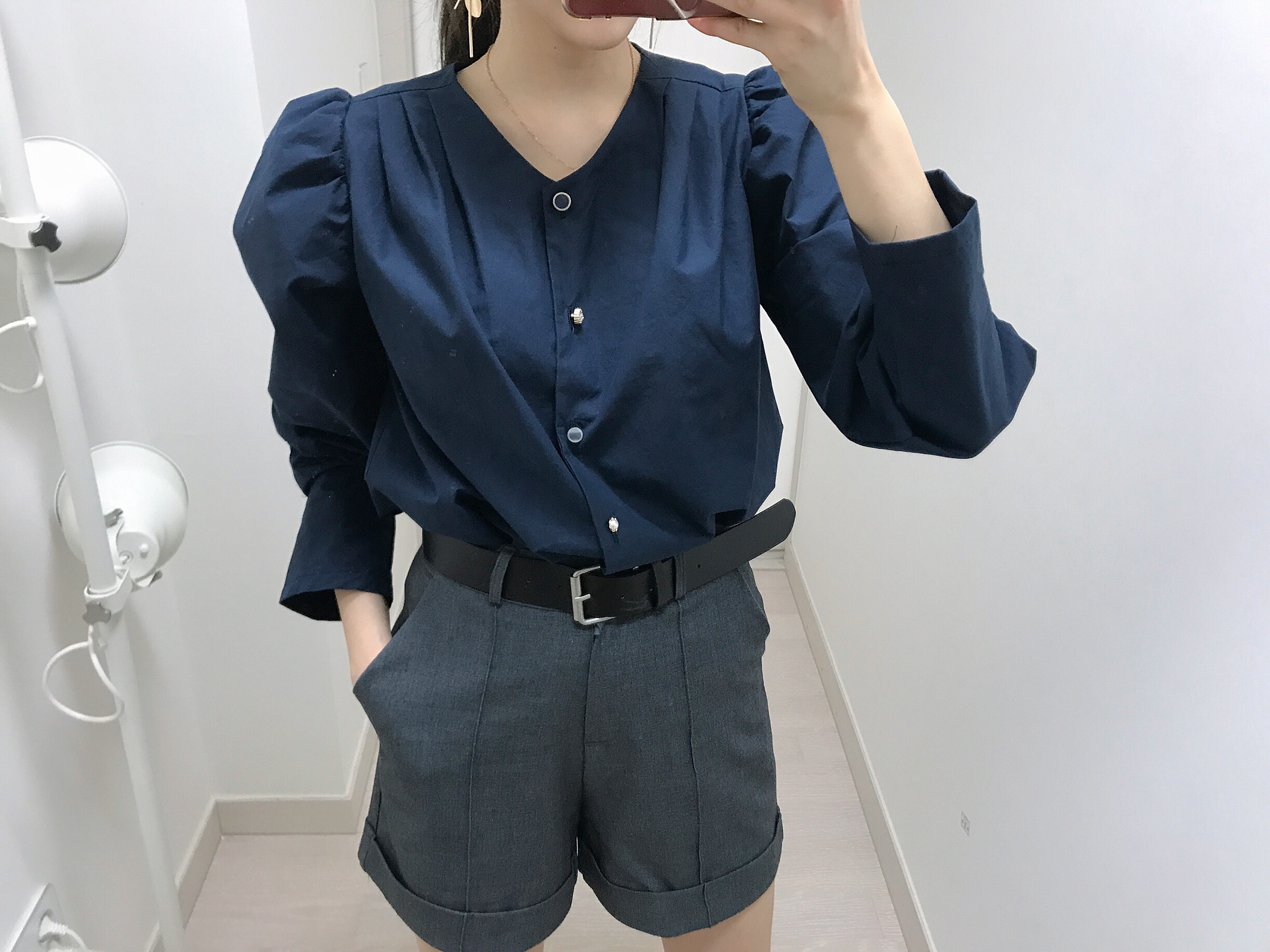 Women Short Pants Belt Set Shorts Simplicity Class