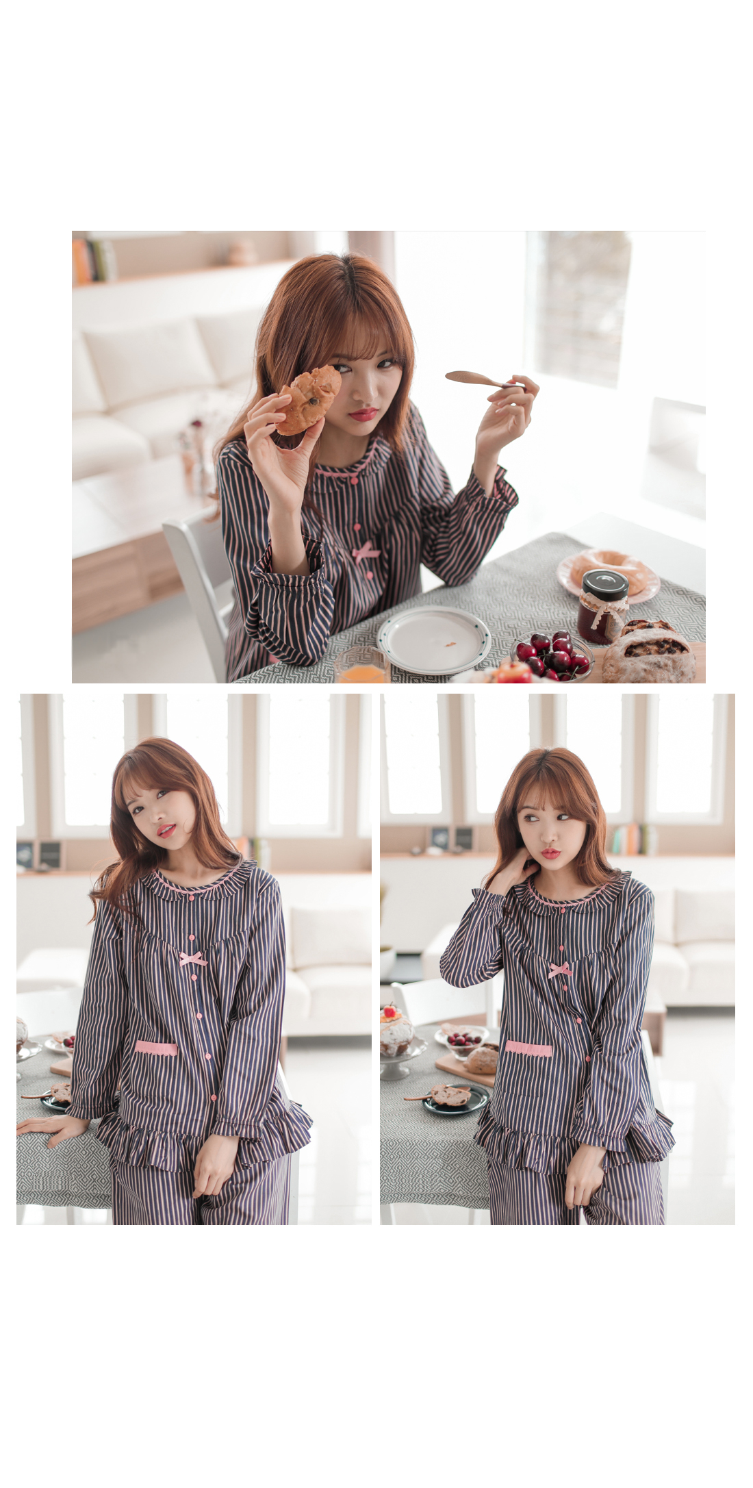 New Leo modal cotton pajamas pajamas set Round Typ