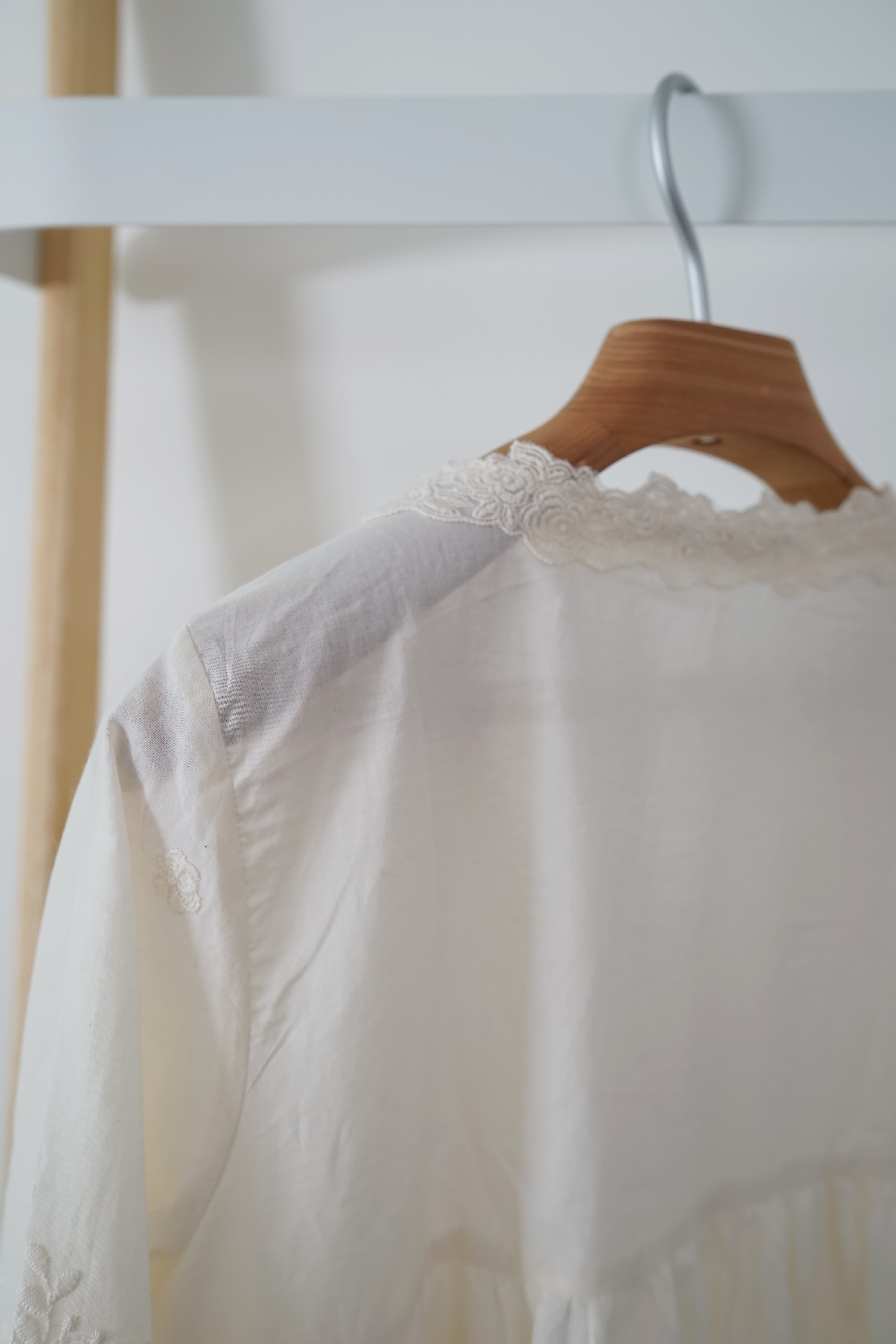 New Cream Pajamas _ One Piece Pretty Pajamas White
