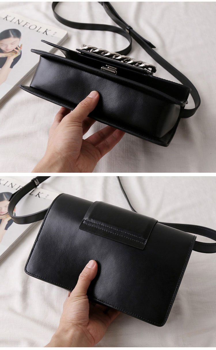 New chain decorated mini cross cowhide leather, bl