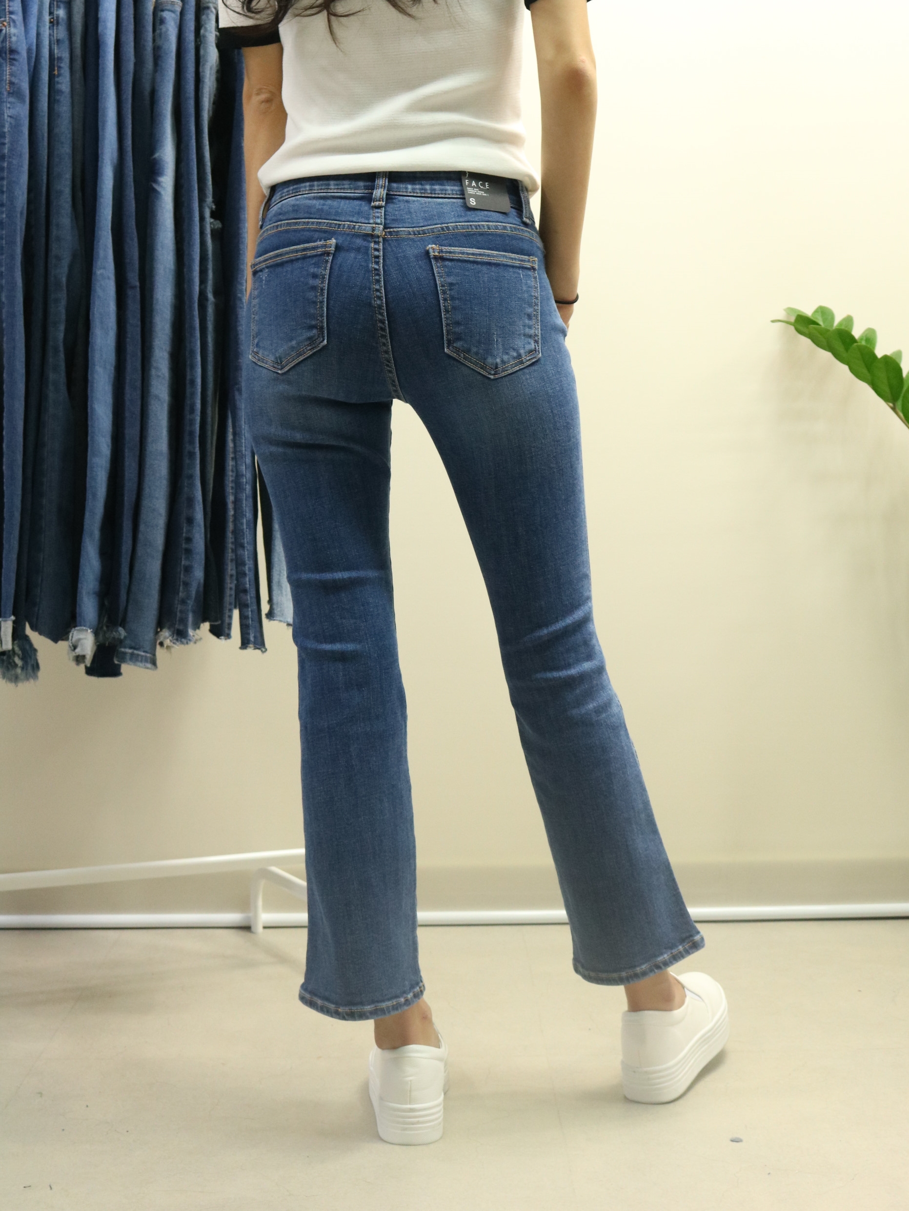 Women Jeans Pants Autumn Semi-Boot Cut Jeans Pants
