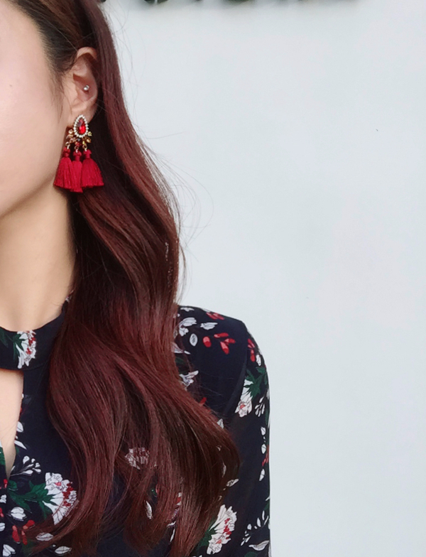 Muse drip antique bold tassel earrings 4color tass