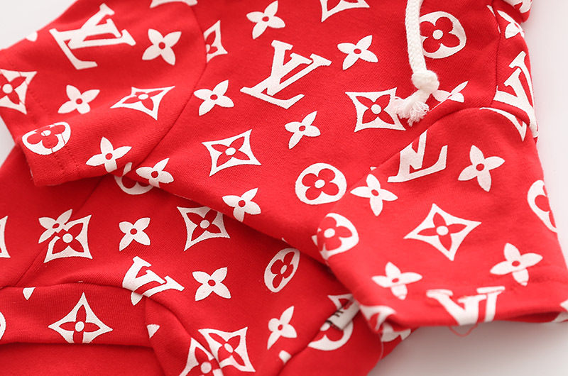 NEW DOG FASHION LV Supreme Collaboratory Hoodie Do