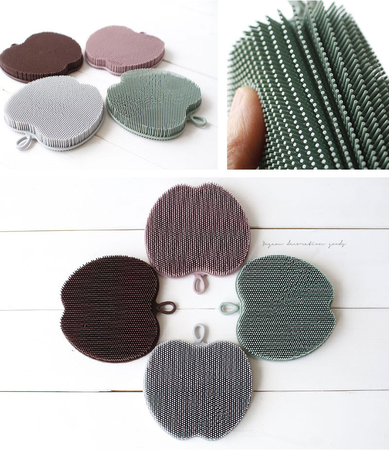 Scrubber Dish Washing Apple Silicone scrubbing bru
