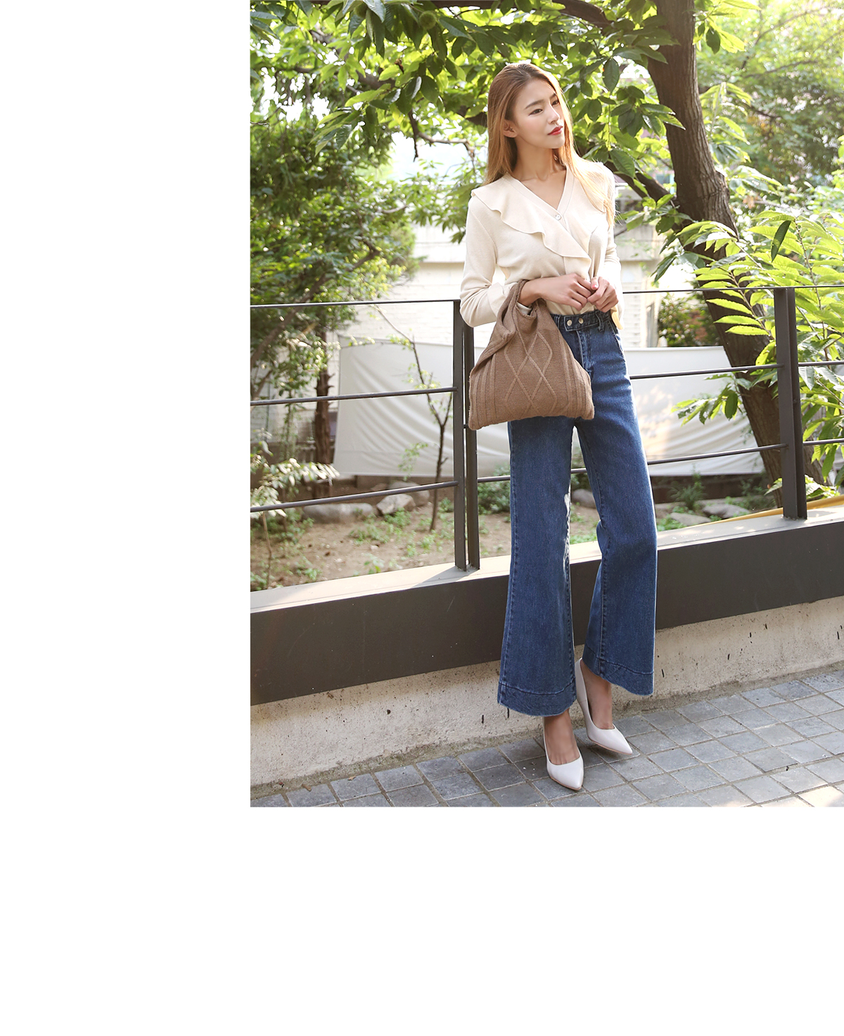 Women Jeans Pants High waist wide boots cut jeans 