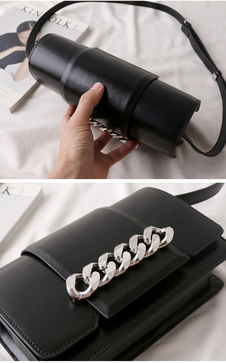 New chain decorated mini cross cowhide leather, bl