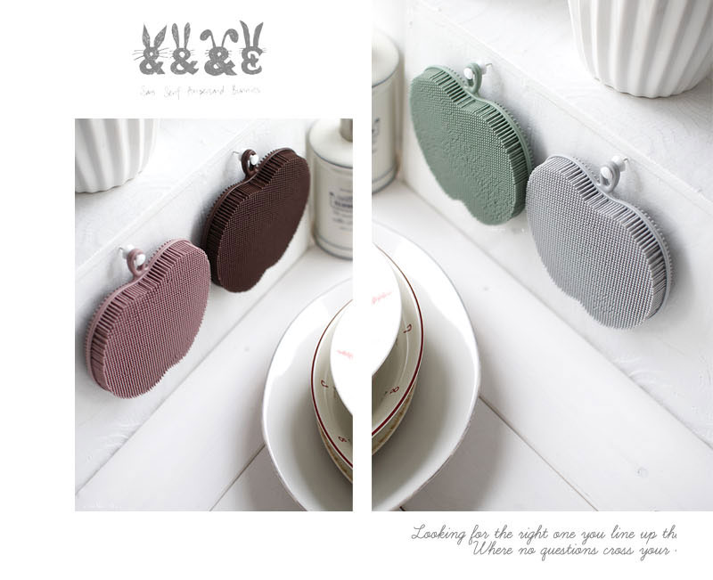 Scrubber Dish Washing Apple Silicone scrubbing bru