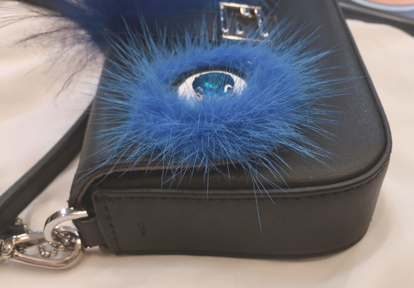 New Mubi Cubic Mink Fur Cowhide Mini Cross Bag Owl