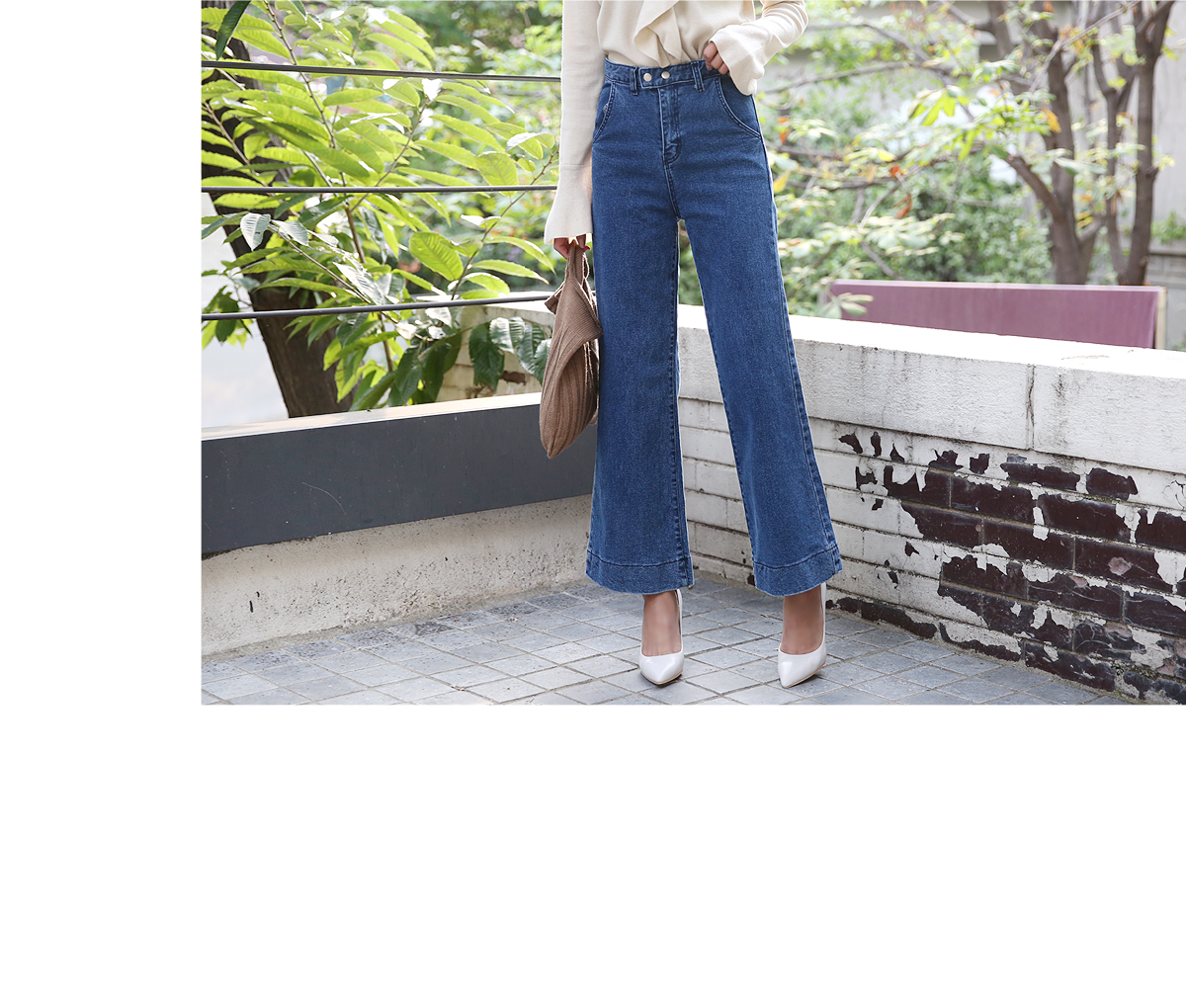 Women Jeans Pants High waist wide boots cut jeans 