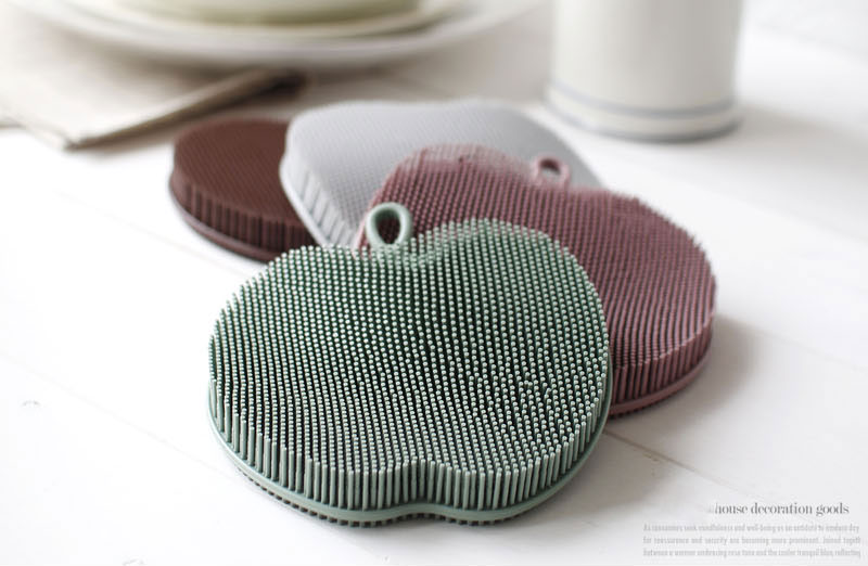 Scrubber Dish Washing Apple Silicone scrubbing bru