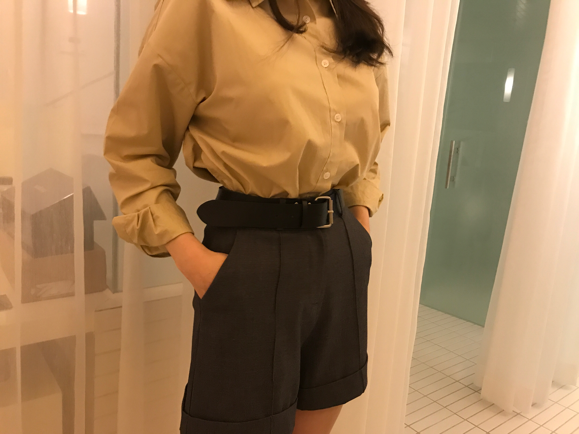 Women Short Pants Belt Set Shorts Simplicity Class