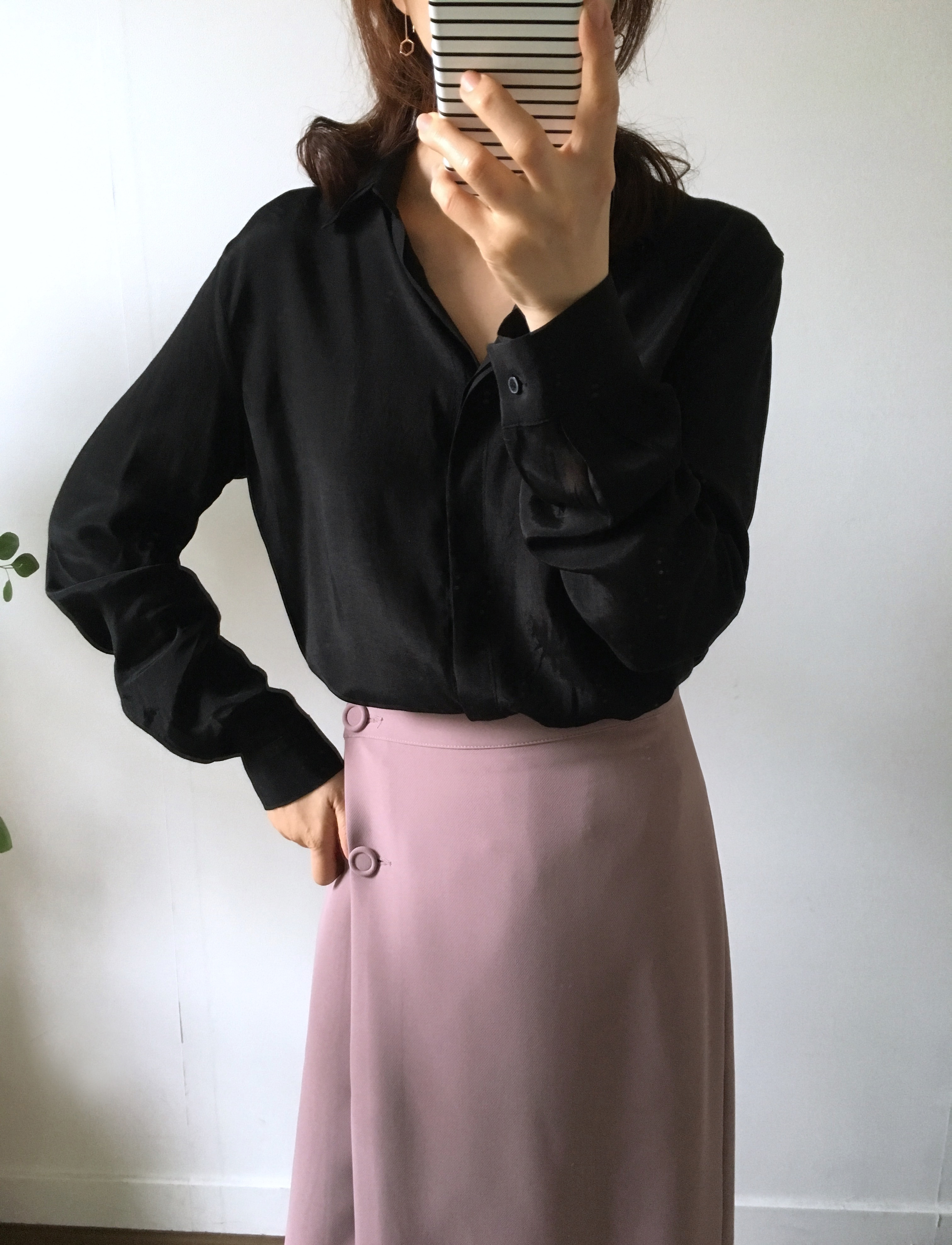 moumou Hexagonal drop earrings Women's gift shi