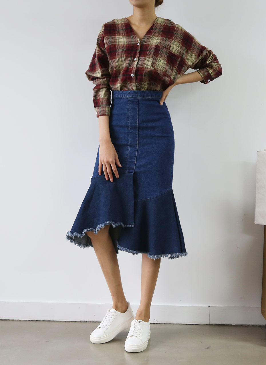 Denim Skirt # Style J-to-Order Congestion Colored 
