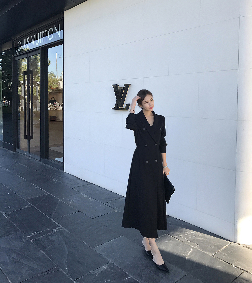 Autumn dress fashion female jacket lady long marri