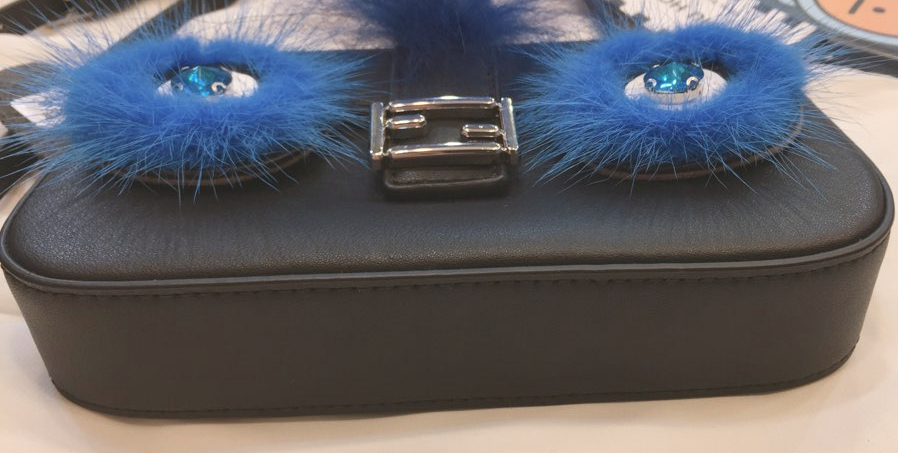 New Mubi Cubic Mink Fur Cowhide Mini Cross Bag Owl