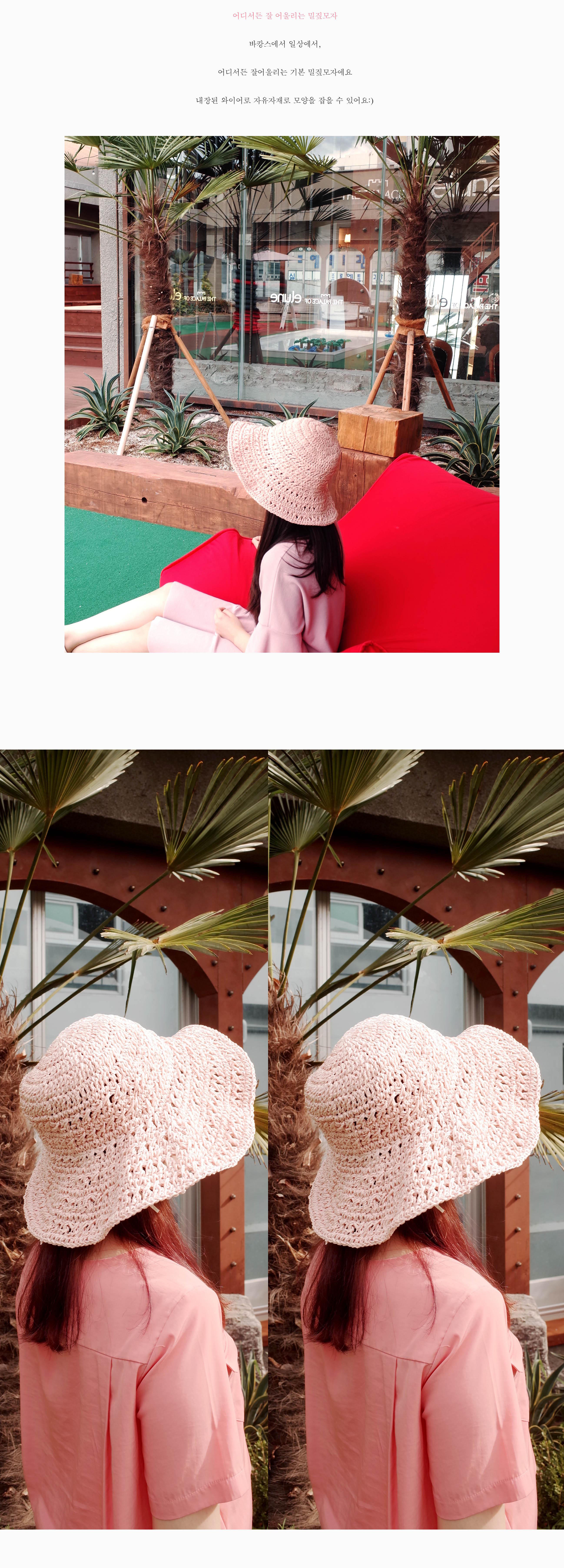 Women Sun Hats Wire Straw Hat Floppy Hat - Pink 20