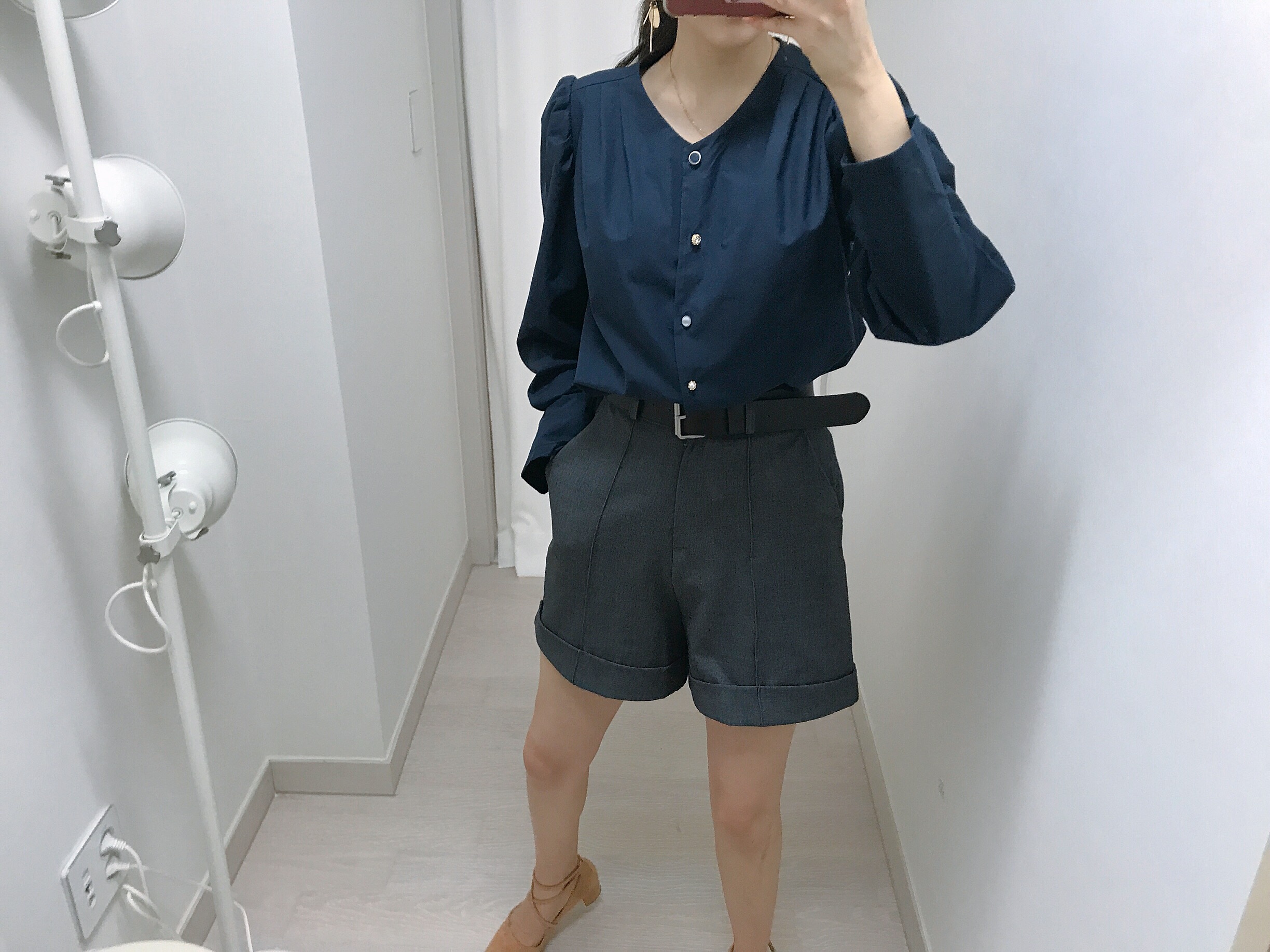 Women Short Pants Belt Set Shorts Simplicity Class