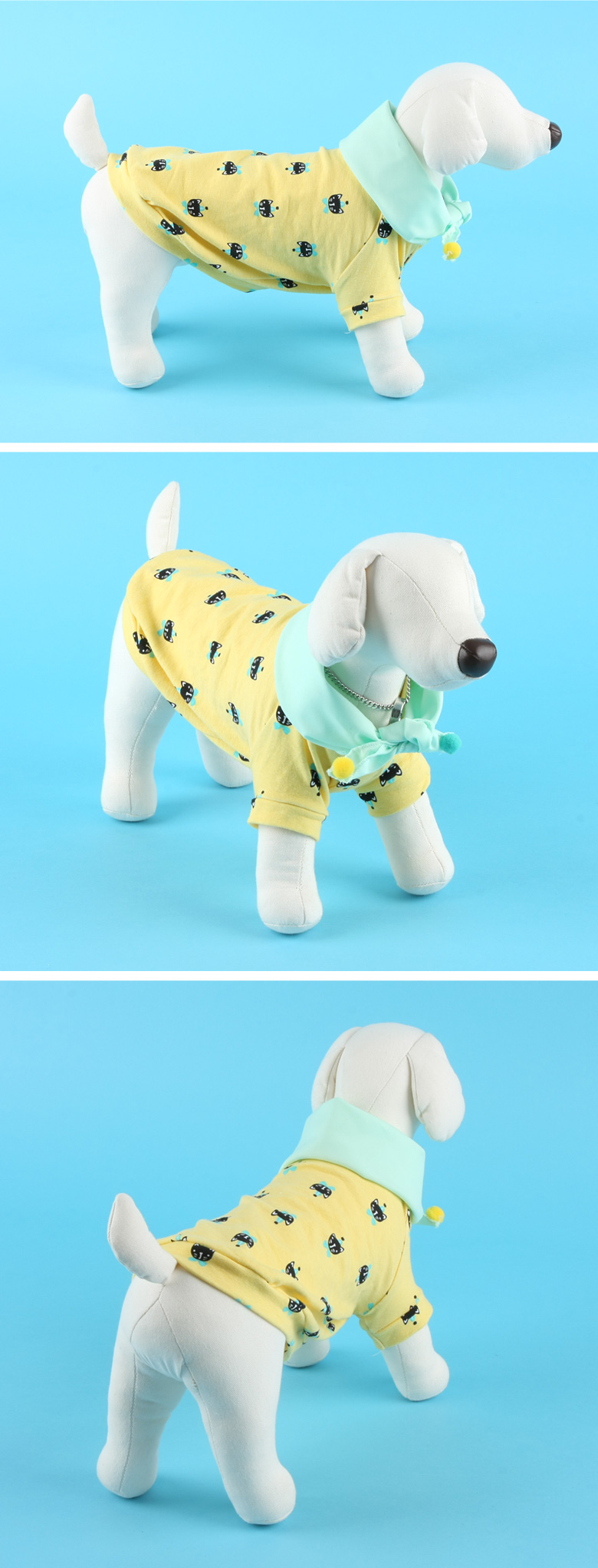 NEW DOG FASHION Puppy Scarf Bib T-shirt Fall Suit