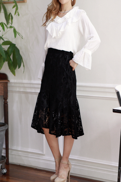 NEW FASHION LADY GIRL Blouse Autumn Frilly Chiffon