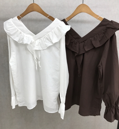 NEW FASHION LADY GIRL Blouse Fall Ruffle V Neck