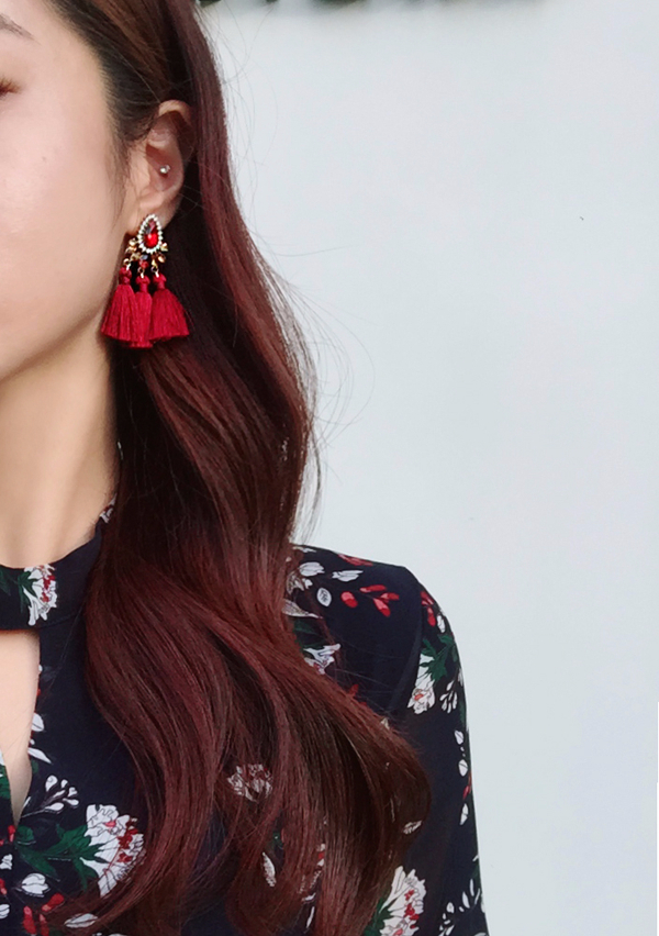 Muse drip antique bold tassel earrings 4color tass