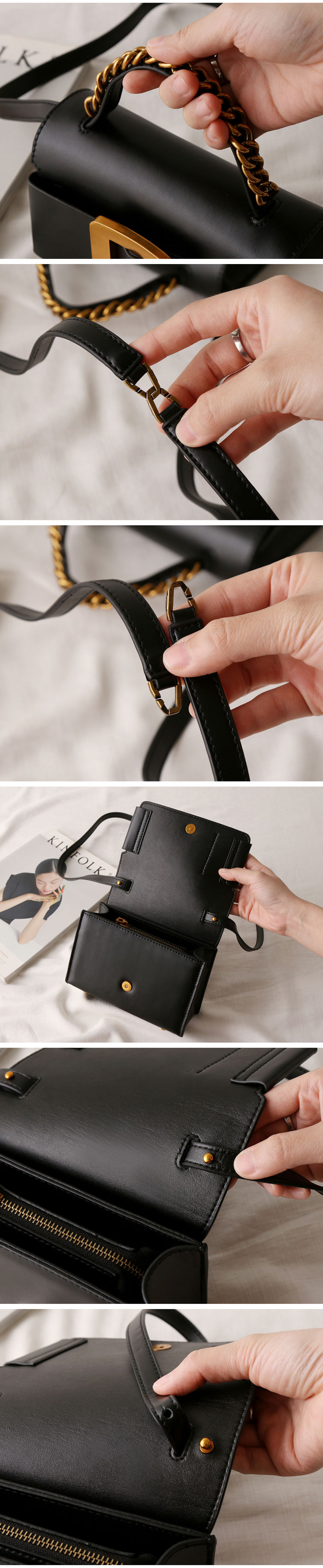 New buckle decoration mini cross cowhide leather, 