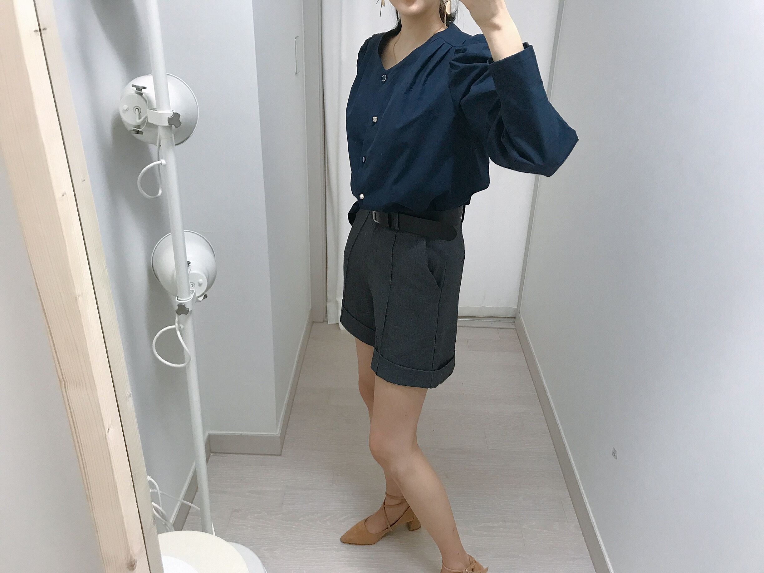 Women Short Pants Belt Set Shorts Simplicity Class